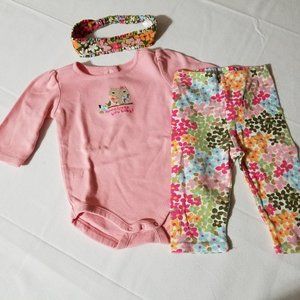 Gymboree Daddy's Night Owl Vintage Used headband, bodysuit & pants.